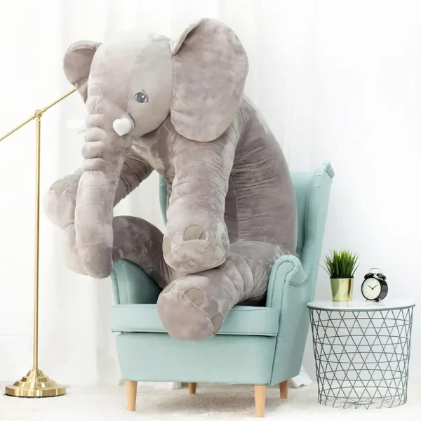 Plys Elefant, Tøjdyr, Legetøj, 70 Cm, Grå, Hogo - Teddyway