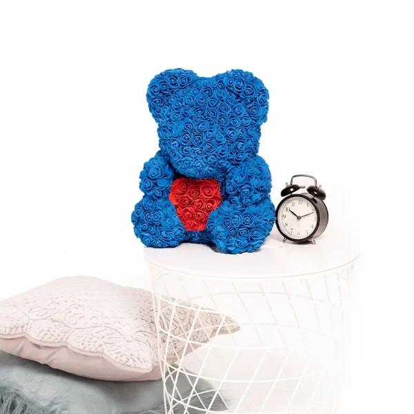 Rose Bamse, Kunstige Roser, Blomstergave, 25 Cm, Rød, Onis - Teddyway