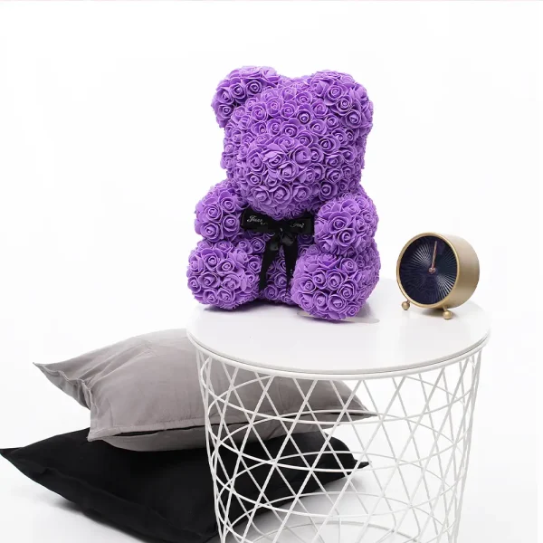 Rose Bamse, Kunstige Roser, Blomstergave, 25 Cm, Rød, Onis - Teddyway